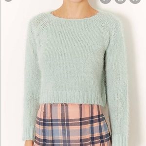 Topshop cropped fuzzy sweater